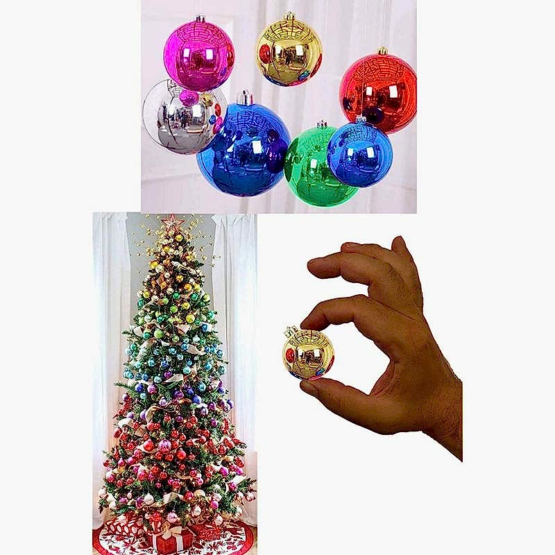 Happyland Yılbaşı Ağacı Süsleme 4 cm Renkli 6’lı Karışık Renkli Cici Top