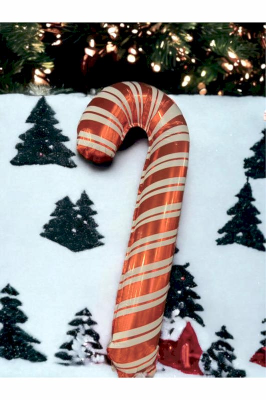 Happyland Yılbaşı Baston Şeker Orta Boy Yılbaşı Balonu Yeni Yıl Folyo Balon 70 cm Baston Şeker Balon