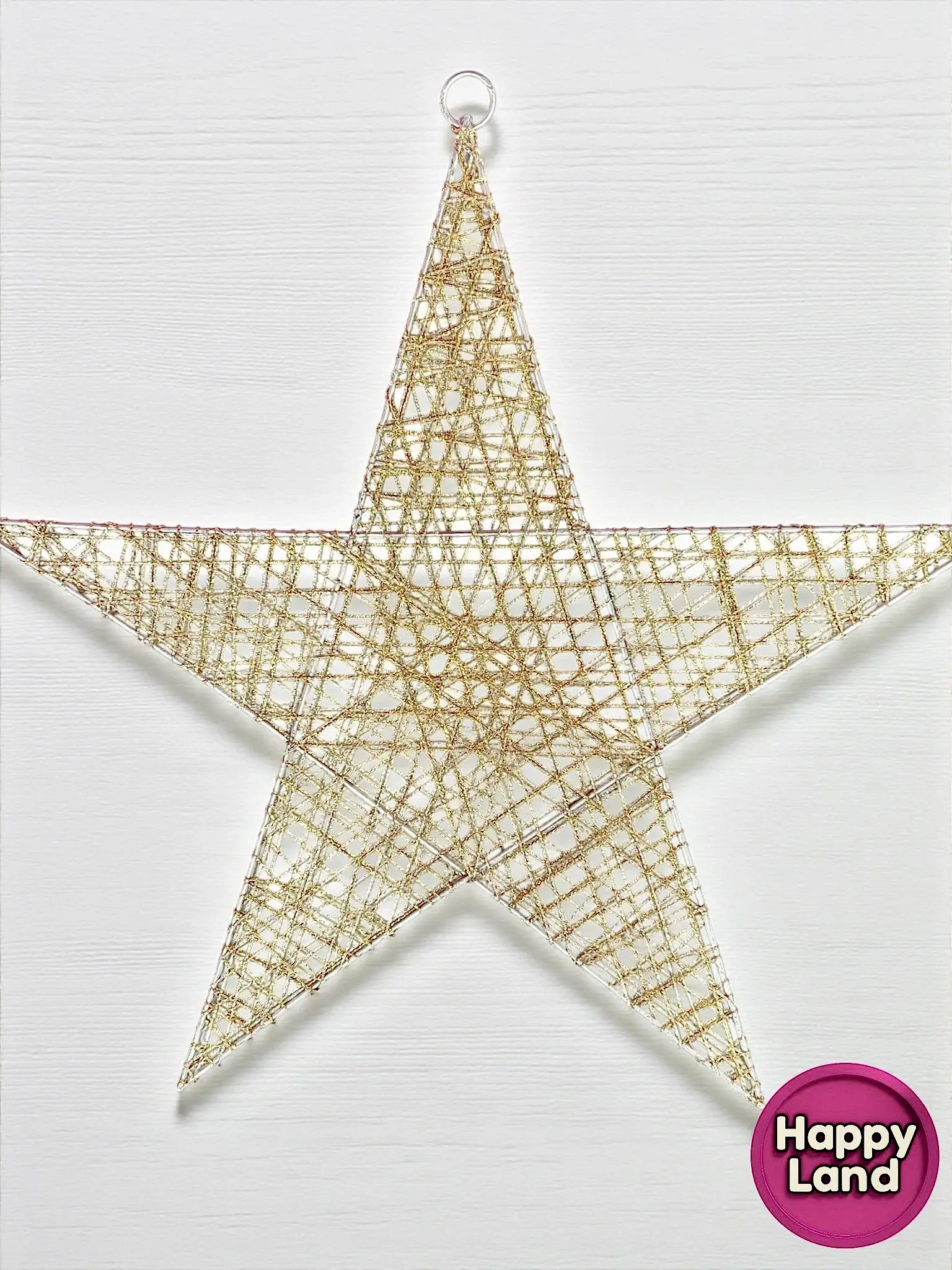 Happyland Dev Boy Gold Yıldız Dekor Yılbaşı Süsü 50 CM Kapı Duvar Ev İş Yeri Yılbaşı Dekoru HP400C