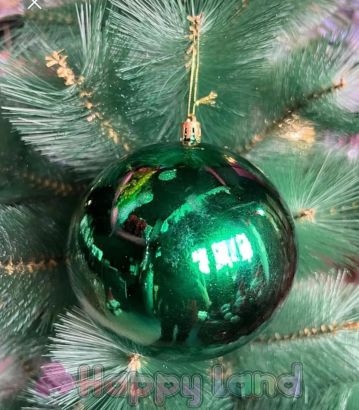 Happyland Yılbaşı Ağacı Süsü Büyük Boy 12 Cm Yılbaşı Topu Yeşil Renk Parlak 1 Adet Yılbaşı Topu HAPPY2025130