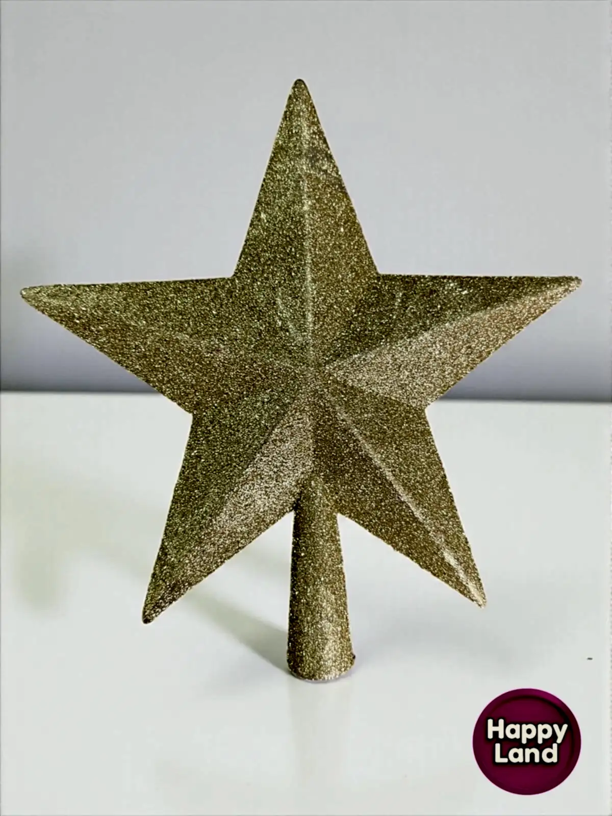 Happyland Yılbaşı Ağacı Tepe Yıldızı Gold Simli Lüks 20 Cm Yeni Yıl Ağaç Yıldızı 