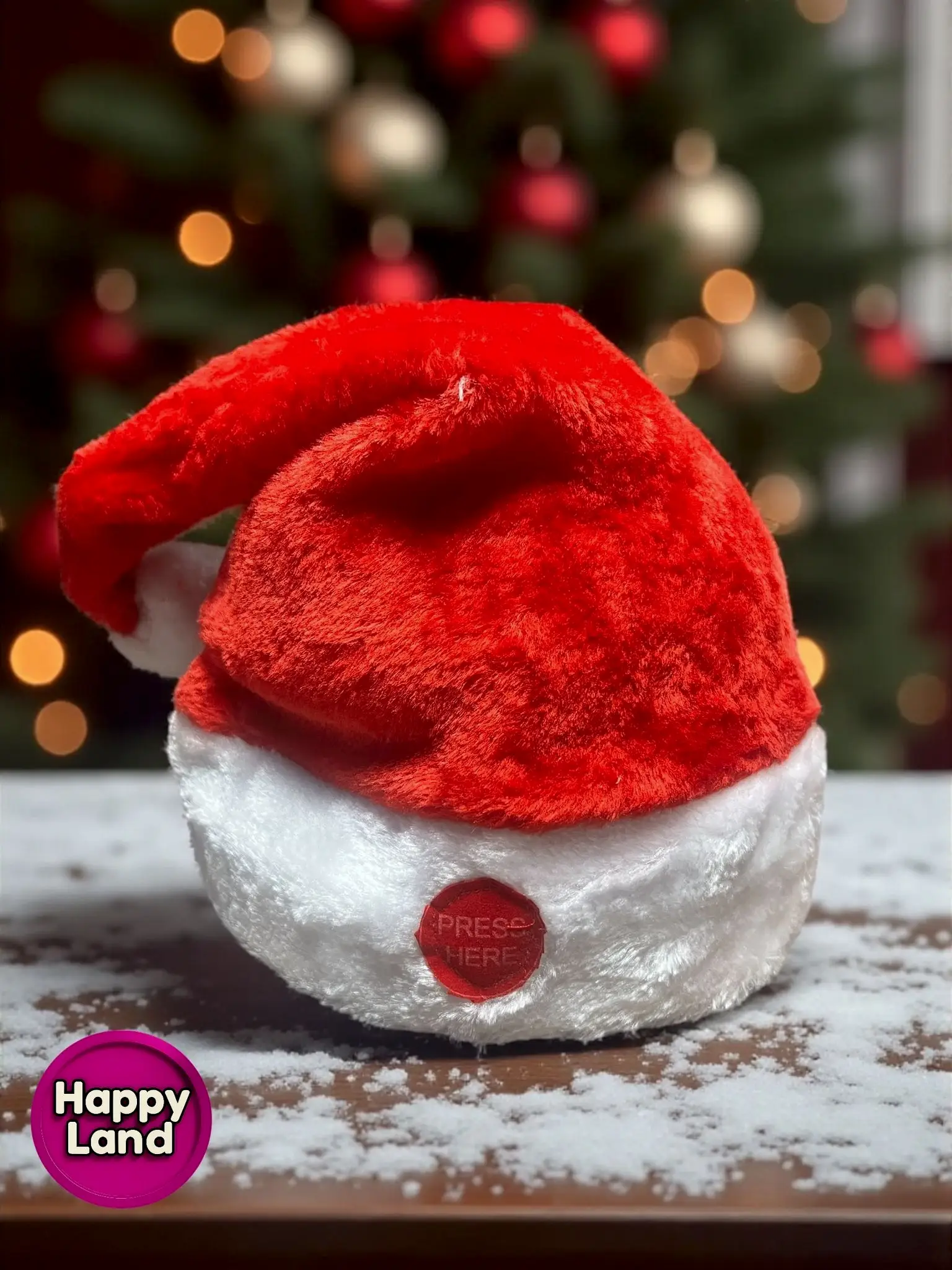 Happyland Yılbaşı Şapkası Hareketli Müzkli Noel Baba Şapkası 38 cm HAPPY20251M
