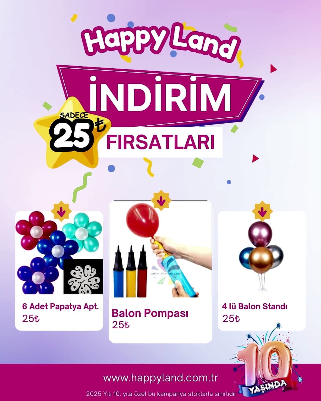 10,YILA ÖZEL PAPATYA APARATI 6’LI KAMPANYA 