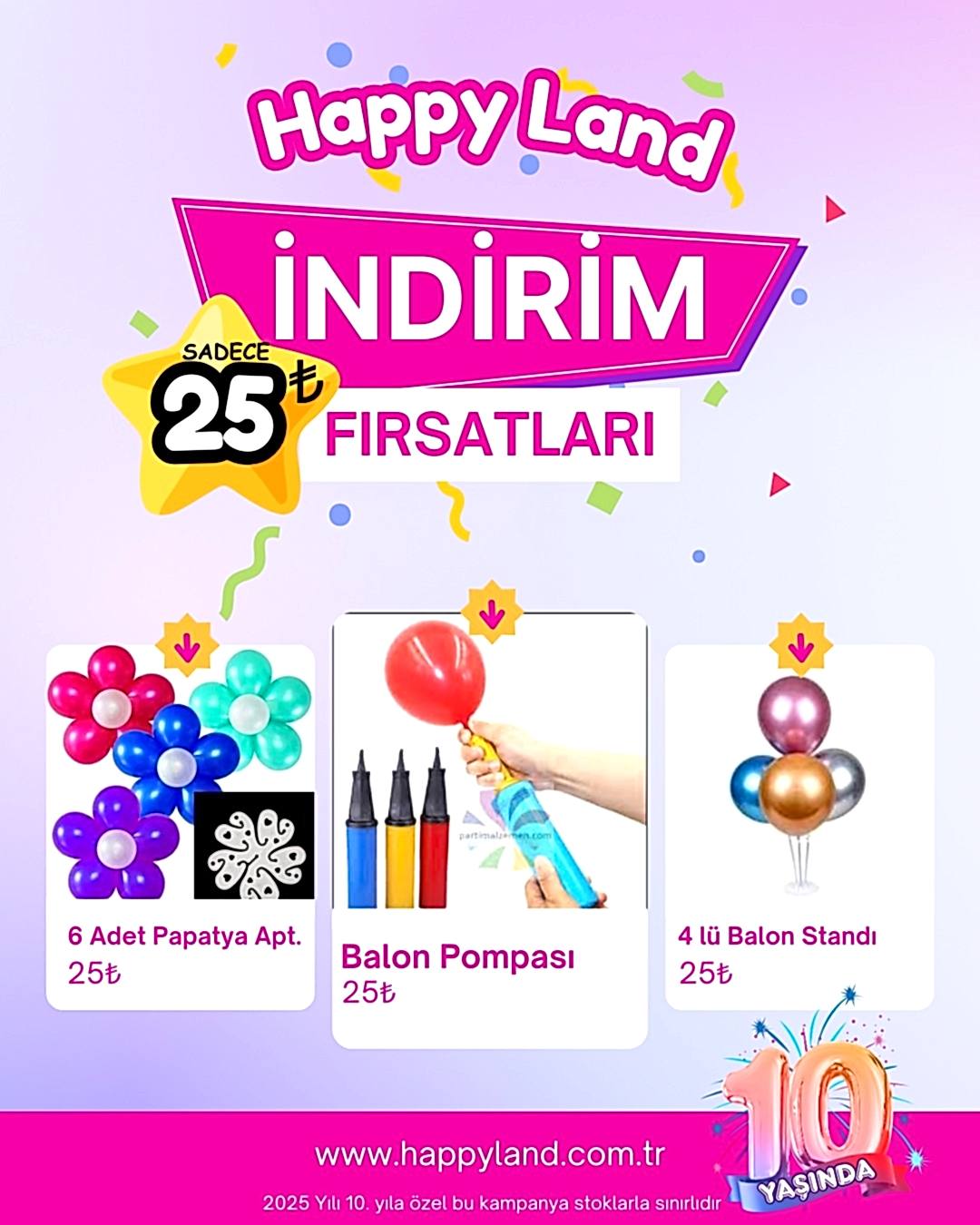 10. YILA ÖZEL BALON STANDI 4’LÜ KAMPANYA 