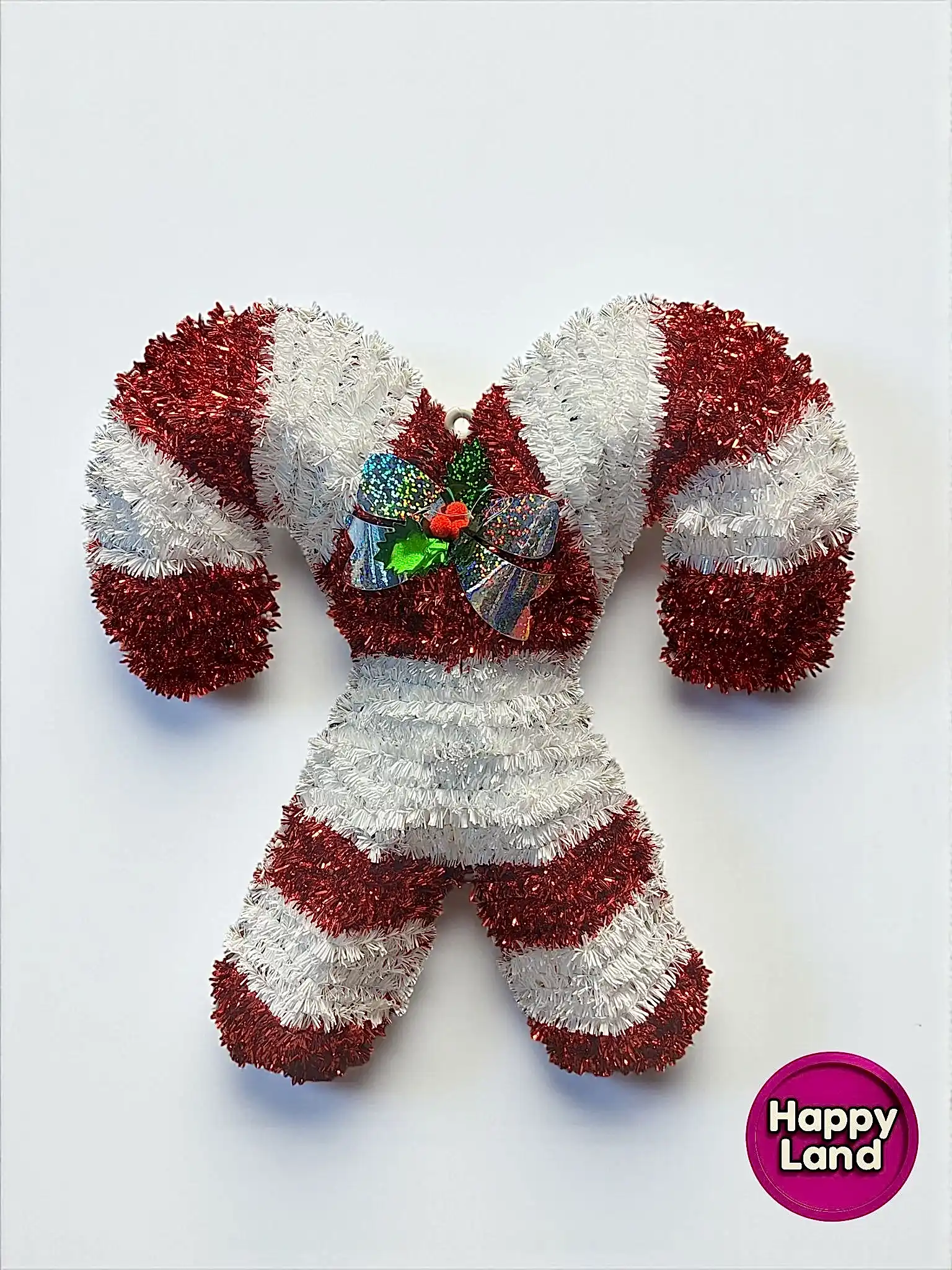 Happyland Yılbaşı Süsü Baston Şekerli Model 35 CM Baston Duvar Kapı Ağac Süsü HPY10