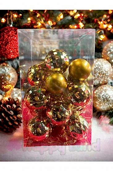 Yılbaşı Çam Ağacı Süsü Yılbaşı Topları Gold Renk Asetat Kutulu 20’li Yılbaşı Topu Seti