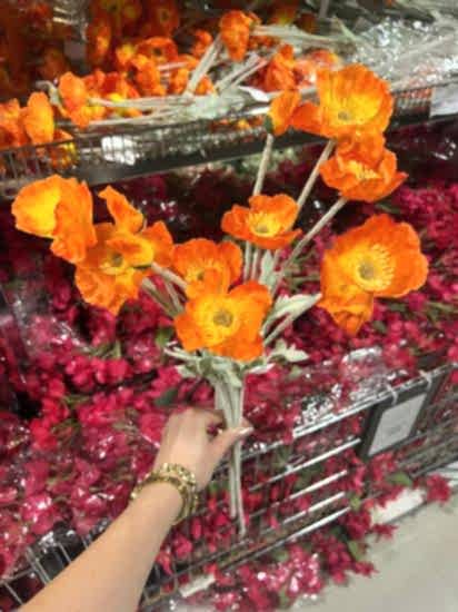 Happyland Yapay Çiçek 3’lü Gelincik Dalı Turuncu Renk 60 cm Gelincik HPY-26132