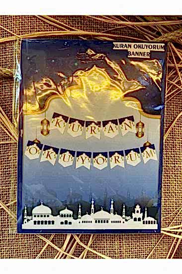 Happyland Beyaz Üzeri Gold KURAN OKUYORUM yazısı