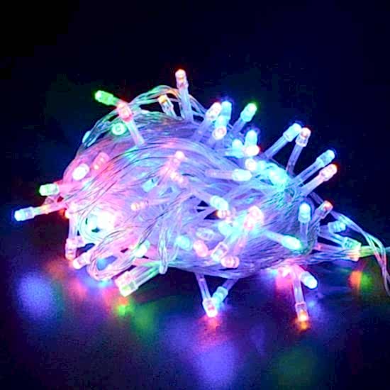 Happyland Yılbaşı Kutulu Eklemeli 10 Metre Şeffaf Kablo Renkli LED 1. Kalite Yüksek Işık Gücü (Rgb)