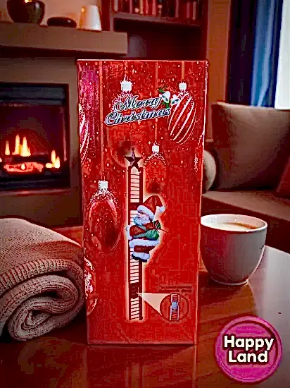 Happyland Yılbaşı Süsü Uzun Merdivene Tırmanan Noel Baba Hareketli Pilli 70 cm HAPPY20251D