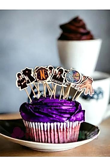 Happyland Wednesday Addams Kürdan Süs 20 Adet Wednesday Şekilli Lüks Süs Kürdan