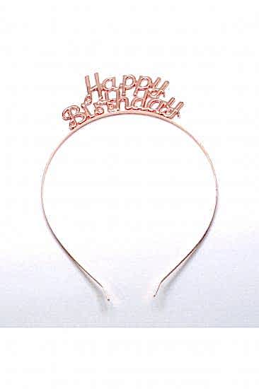 Happyland Happy Birthday Rose Gold Renk Plastik Taç