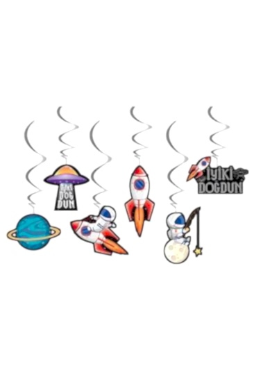 Happyland Uzay Temalı 6lı Tavan Sarkıt Süs