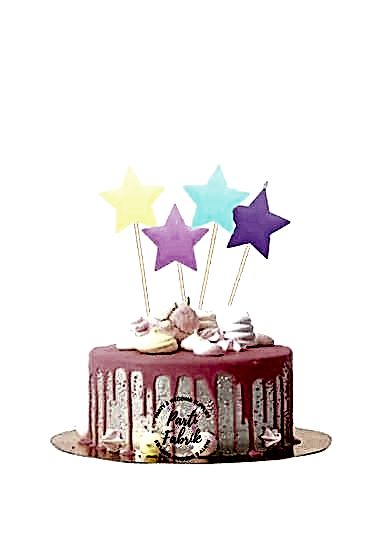 Happyland 4 Lü Renkli Yıldız Pasta Mumu