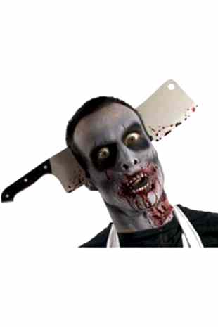 Happyland Cadılar Bayramı Kafaya Geçen Kasap Bıçağı Kafa Bandı Şaka Tacı