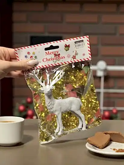 Happyland Yılbaşı Süsü Beyaz Geyik 1 adet Yılbaşı Ağacı Geyik Süs Beyaz Asma Süs 10 Cm HPY26026