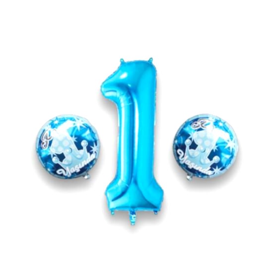 1 Yaş Folyo Balon Set Mavi 3 adet