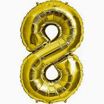 Rakam Folyo Balon 8 Rakamı Büyük Boy Balon Altın Sarısı /Dore 100 cm