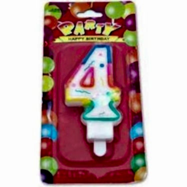 4 Yaş Renkli Rakam Mum