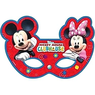 Mickey Mouse Doğum Günü Temalı Kağıt Maske 6 Adet