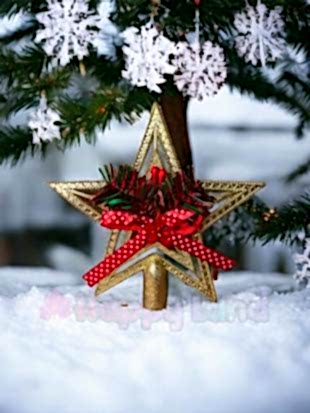 Happyland Yılbaşı Çam Ağacı Gold Süslü Tepe Yıldızı Fiyonk Süslü Model Tepe Yıldızı 15 cm