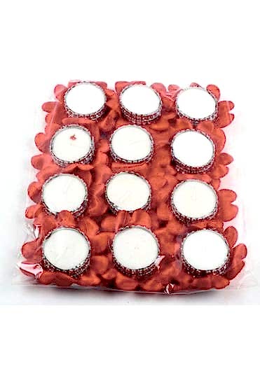 Kına Gecesi Kırmızı Nedime Kına El Mumu Gülü 24 Adet