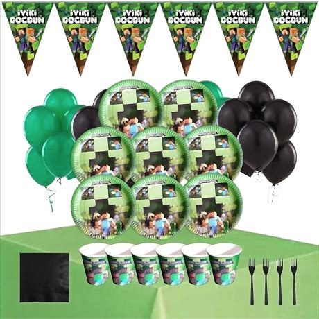 8 Kişilik Minecraft Doğum Günü Seti