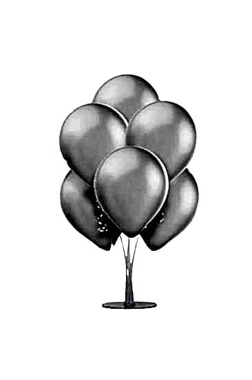 Happyland 1 Adet 7 Balonlu Metalik Gümüş Ayaklı Balon Standı