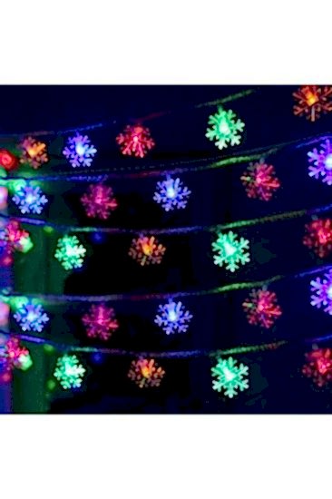 Happyland Yılbaşı Dekorasyon Ağaç Işığı 4 Metre Animasyonlu 20 Ledli Beyaz Kablo Renkli Kar Tanesi Led