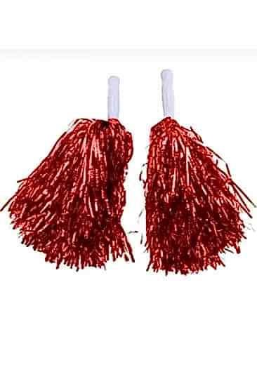 Happyland 10 Çift( 20 Adet )Ponpon 10 Çocuk İçin Parlak Kırmızı 23 Nisan Gösteri Ponponu