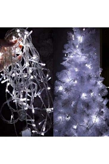 Happyland Yılbaşı 10 Metre Beyaz 100 Ledli Fonksiyonlu Fişli Yılbaşı Ağacı Işığı Dekorasyon Işığı Vitrin Işığı