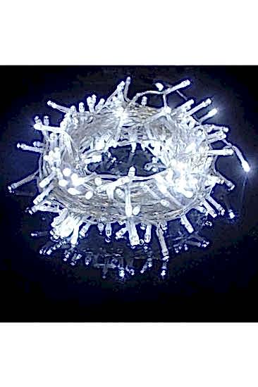 Happyland Yılbaşı 10 Metre Beyaz 100 Ledli Fonksiyonlu Fişli Yılbaşı Ağacı Işığı Dekorasyon Işığı Vitrin Işığı