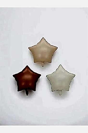 Happyland Retro Yıldız Balon Seti Bej, Krem Ve Karamel Kalp Balon Folyo 3 Adet