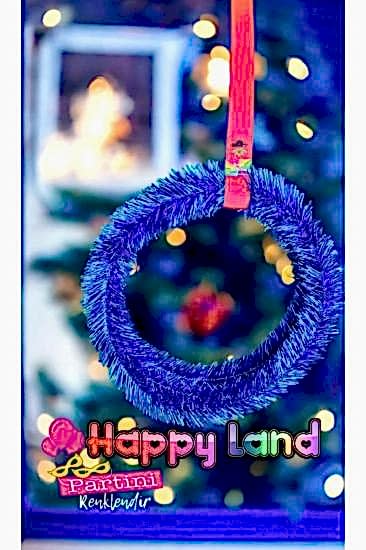 Happyland Yılbaşı 5 m Mavi Metalik Garland Yılbaşı Dekor Yeni Yıl Noel Süsü Yeni Yıl Garland