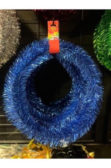 Happyland Yılbaşı 5 m Mavi Metalik Garland Yılbaşı Dekor Yeni Yıl Noel Süsü Yeni Yıl Garland