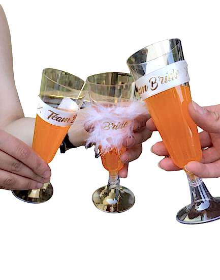 Happyland Bride To Be Bekarlığa Veda Parti Kadehleri Gelin ve Nedime Özel Şampanya Kadehi 6’lı Şeffaf