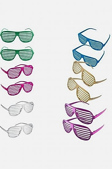 Happyland Parti Gözlüğü Panjurlu Renkli Eğlenceli Cool Gözlük Party Gözlüğü Gümüş