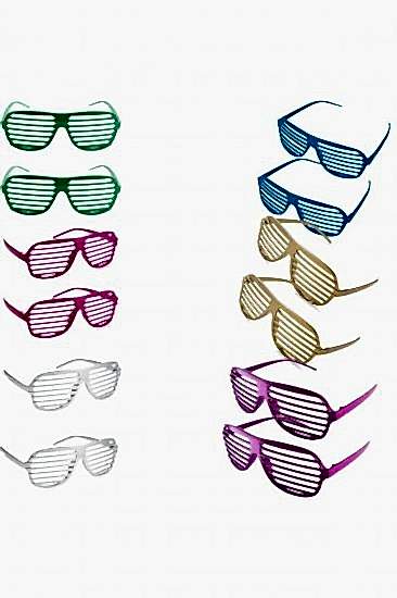 Happyland Parti Gözlüğü Panjurlu Renkli Eğlenceli Cool Gözlük Party Gözlüğü Mavi