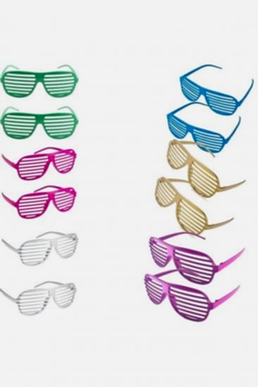 Happyland Parti Gözlüğü Panjurlu Renkli Eğlenceli Cool Gözlük Party Gözlüğü Gold