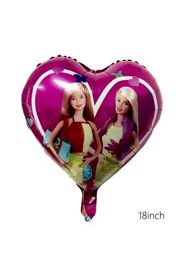 Happyland Barbie konsept Barbie folyo balon Barbie Bebek Kalp Şeklinde Folyo Balon 45 cm