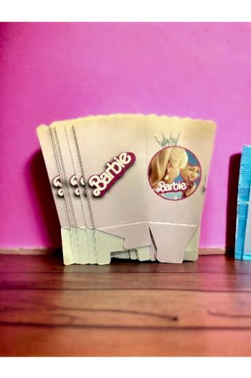 Happyland Barbie Mısır Kutusu 8 Adet Karton Barbie Desenli Mısır Kutusu