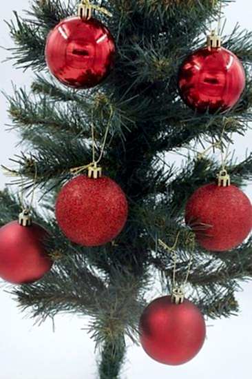 Happyland Yılbaşı Ağacı Süsleme 4 Cm Kırmızı Top 12’li Kırmızı Renkli Cici Top