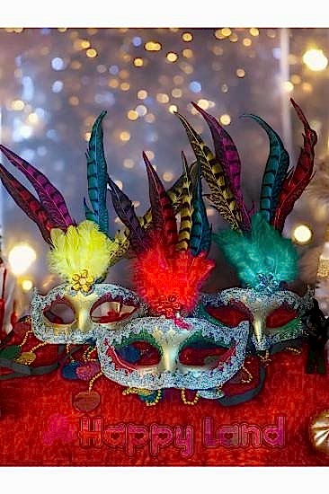 Happyland 1 Adet Tüylü Balo Maskesi Tüylü Boncuk İşlemeri Balo Parti Maskesi