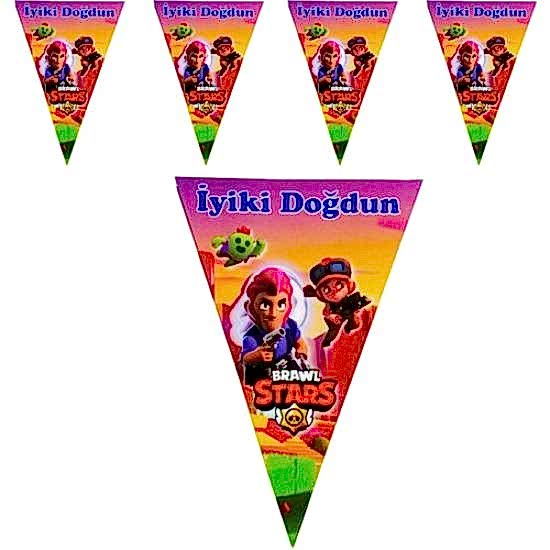 Happyland Brawl Stars İyiki Doğdun Üçgen Flama