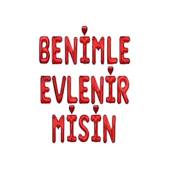 Happyland Kırmızı Renk&nbsp;Benimle Evlenir Misin? Folyo Set Balon