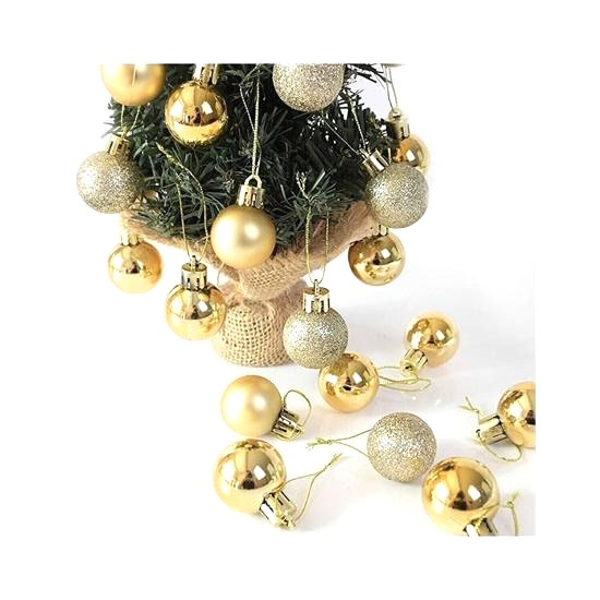 Happyland Yılbaşı Ağacı Süsleme 4 cm Gold 6’lı Gold Renkli Cici Top