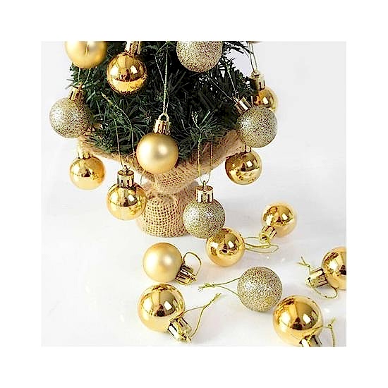 Happyland Yılbaşı Ağacı Süsleme 6 cm Gold 6’lı Gold Renkli Cici Top