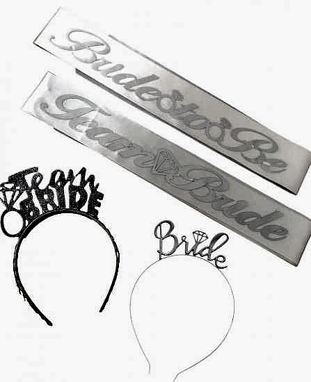 Happyland Bride To Be Bekarlığa Veda Kuşaklı Gümüş Set Team Bride Gelin ve Nedime Seti