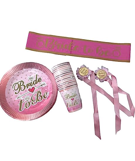 Happyland Bride To Be Pembe Set Bekarlığa Veda Partisi 4 Parça Kutlama Seti Bride Team Pembe Konsept