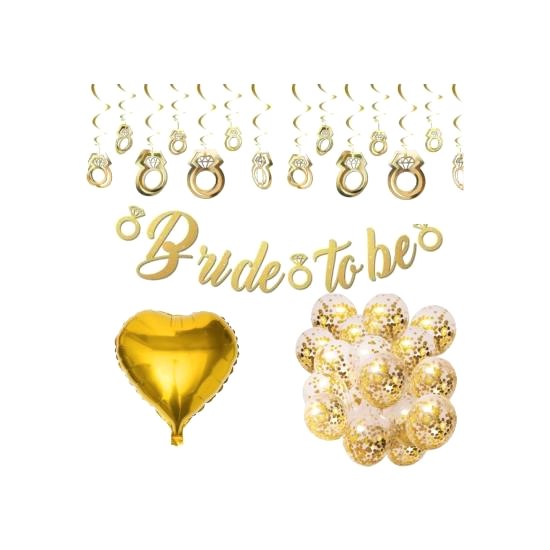 Happyland Altın Renk Bride To Be Balonlu Süsleme ( Bekarlığa Veda ) Set Gold Set
